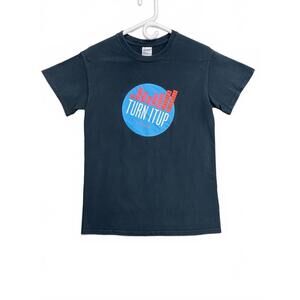 Vintage Black 'Turn It Up' Graphic T-Shirt On Gildan Ultra Cotton Tag Size Small